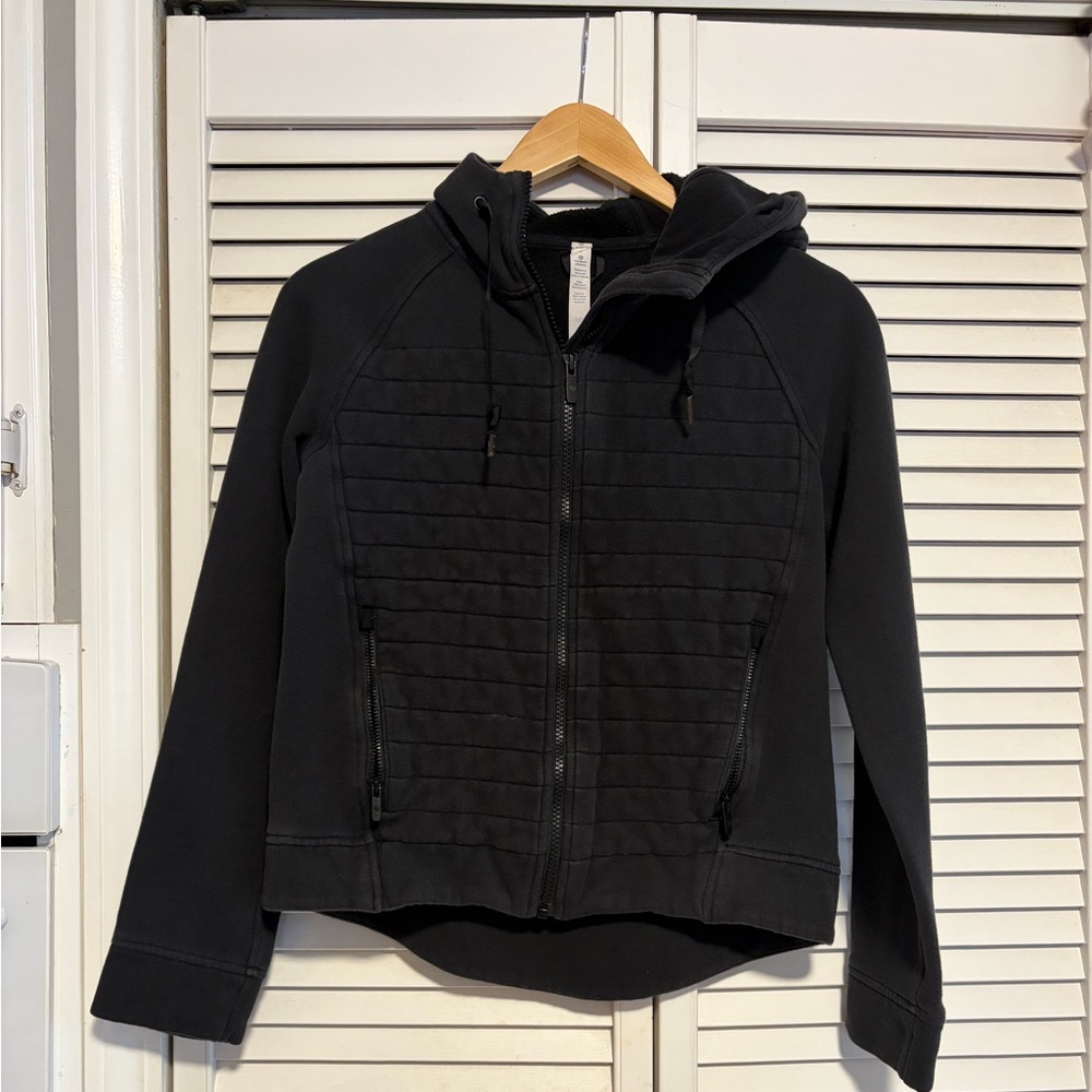 lululemon Fleece Be True Full Zip Heavyweight Cotton Fleece Hooded Jacket size 4